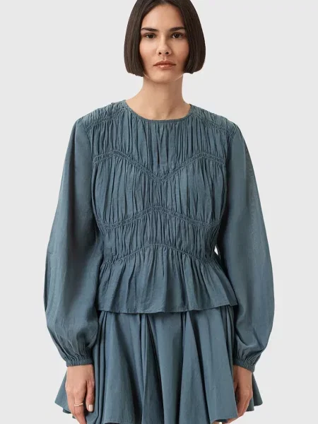 AllSaints bluzka MELANI gładka niebieski