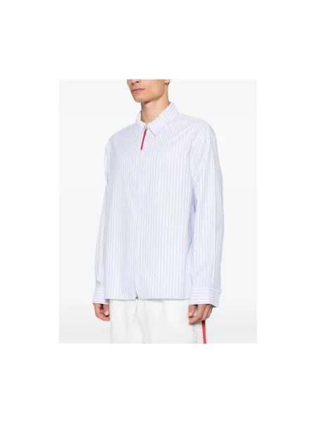 Koszula Jacquemus w paski z paskiem niebieska