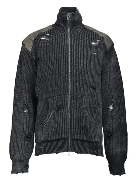 Kardigan Breath z przetarciami szary