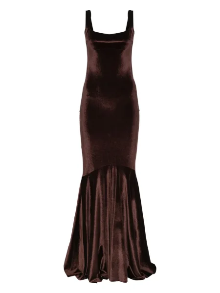 Rochie Atu Body Couture de catifea de costum maro