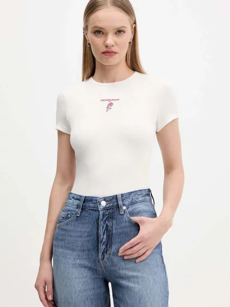 Tommy Jeans Tričko béžové