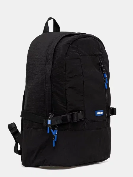Большой рюкзак Hugo Blue с аппликацией черный