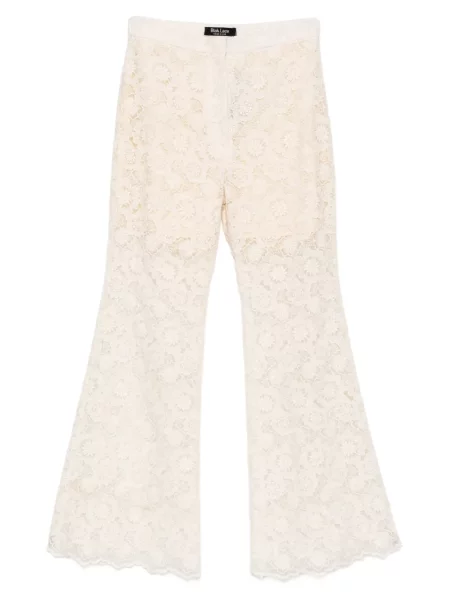 Pantaloni Blaklace cu model floral din dantelă alb