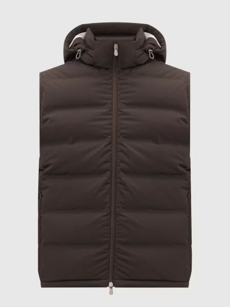 Пуховий жилет Brunello Cucinelli коричневий