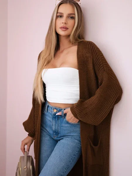 Cardigan Kesi Włoski lung alb