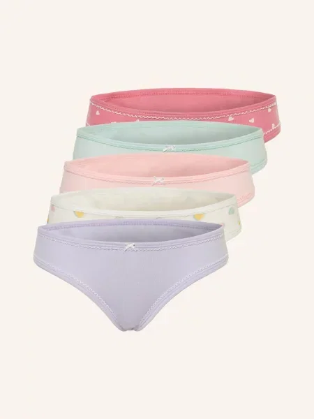 Petit Bateau Balení 5 Ks Kalhotek světle fialová / mátová bílá