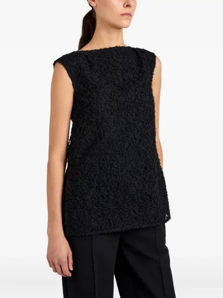Top Proenza Schouler cu broderie negru
