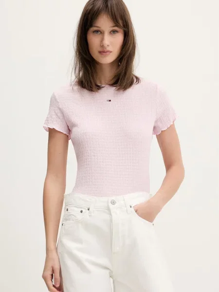 Tommy Jeans tričko růžové