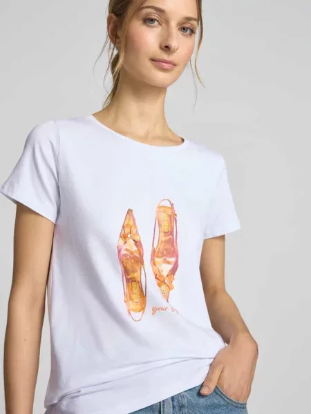 T-shirt z okrągłym dekoltem More & More biała