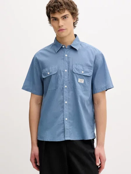 Guess Jeans košulja za muškarce od pamuka plava