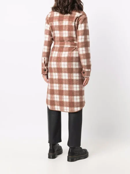Palton Woolrich în carouri cu imagine maro