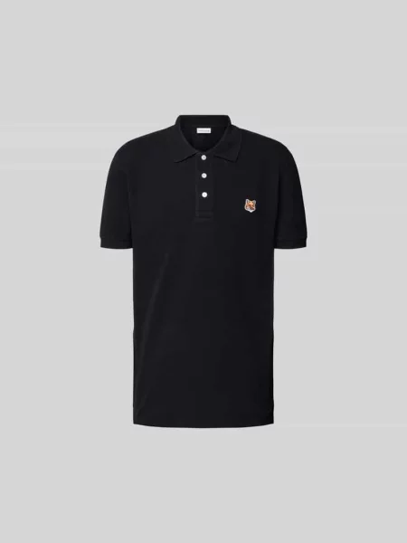 Koszulka polo z aplikacje z motywem Maison Kitsune czarna