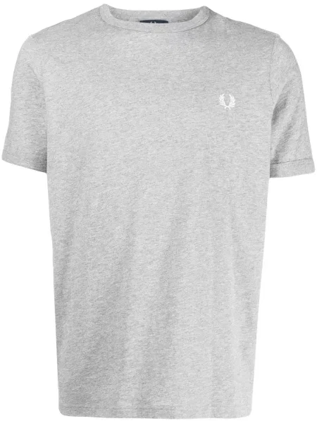 Tricou Fred Perry cu broderie gri