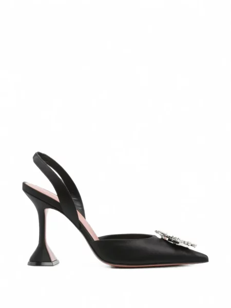 Pantofi cu toc Amina Muaddi slingback negru