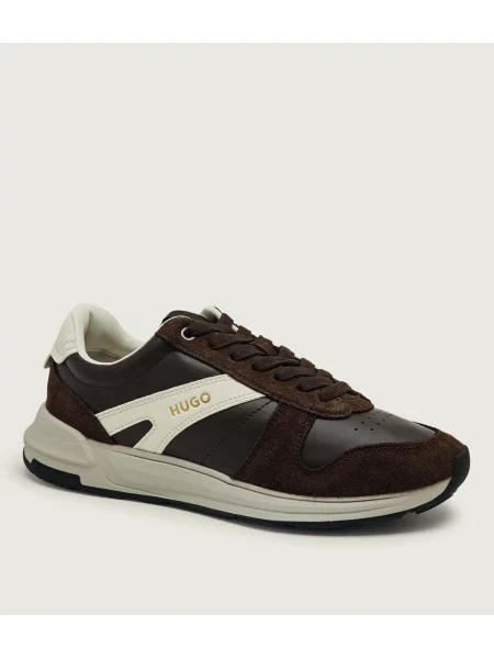HUGO Sneakers | piele întoarsă maro