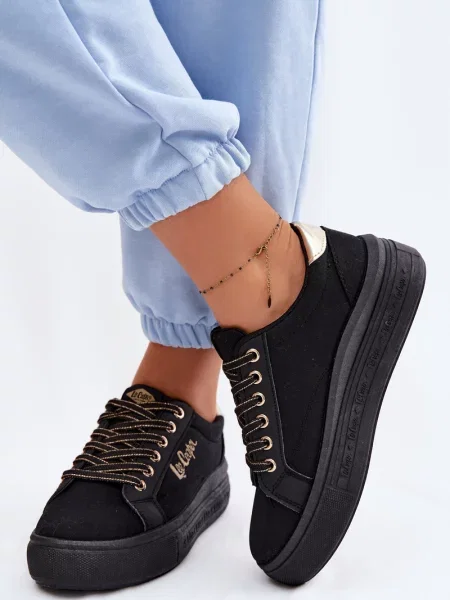 Teniși Lee Cooper cu platformă negru