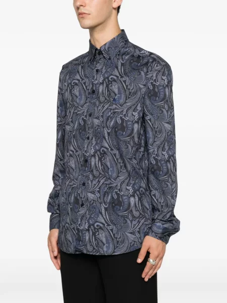 Cămașă Etro cu model paisley negru