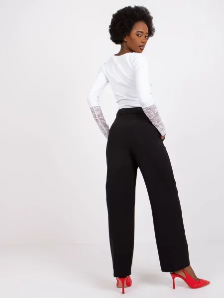 Pantaloni Fashionhunters de costum negru