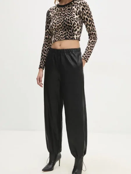 Панталон Answear Lab с висока талия черно