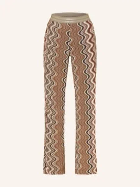Mason's Pletené Kalhoty Elax S Třpytivou Přízí / zlatá / hnědá béžová