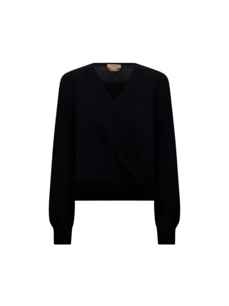 Dzianinowy sweter Twinset czarny