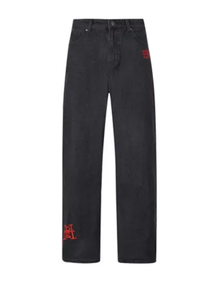 Ed Hardy Jeans verde deschis / roșu / negru denim alb