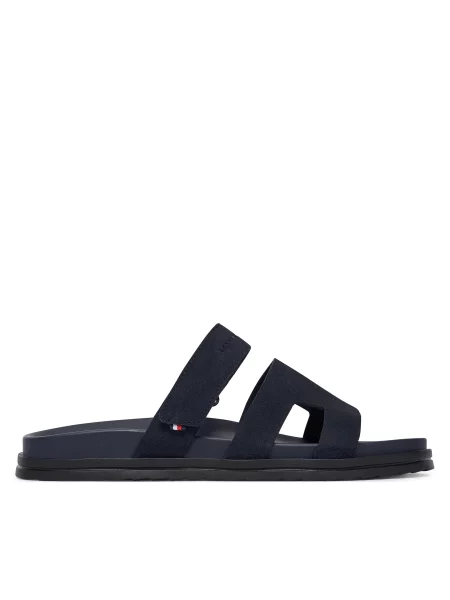 Natikači Tommy Hilfiger Adjustable Premium Suede Mornarsko modra