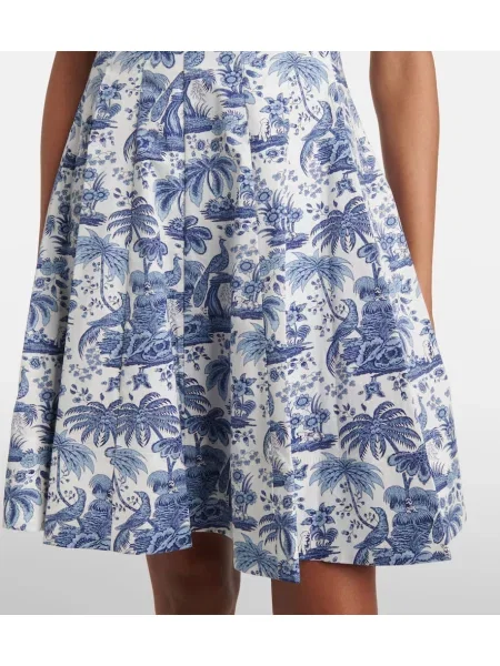 Rochie Staud cu model floral albastru