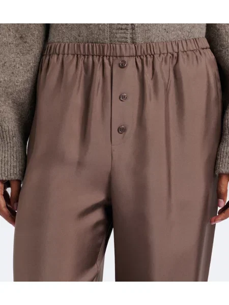 Pantaloni Róhe de mătase maro