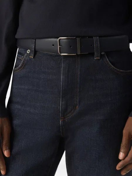 Curea Zegna din piele reversibilă albastru