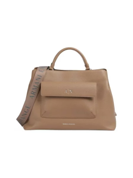 Shopper kabelka Armani Exchange hnedá
