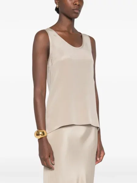 Top Max Mara cu broderie din satin