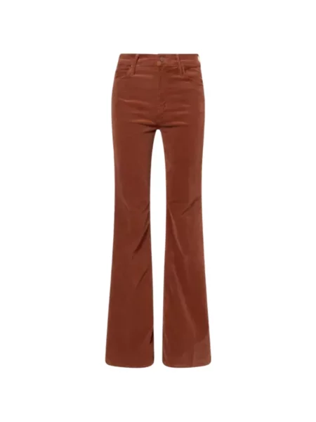 Pantaloni Mother de catifea cord evazate maro