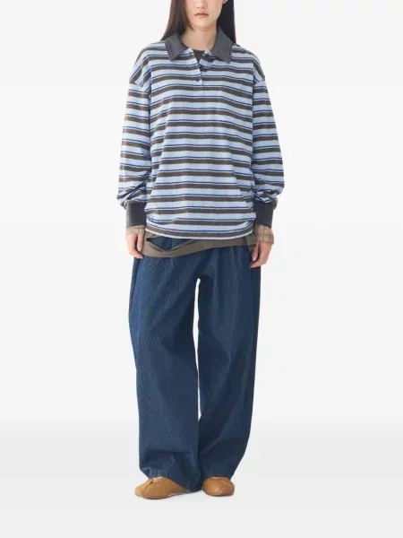 Lung tricou polo Tomboy albastru