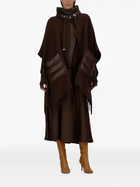 Bluza Herno 3/4 rukavi s vezicama smeđa