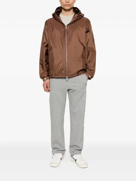 Geacă Moncler cu glugă maro