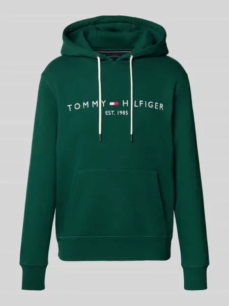 Bluza Tommy Hilfiger z logo zielona