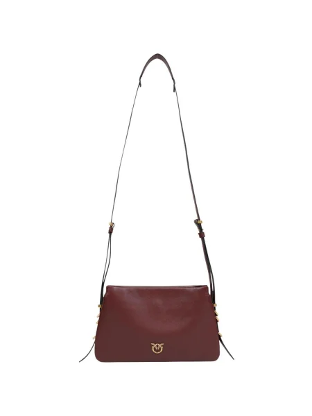 Mini geanta de piele Pinko mini din piele bordo