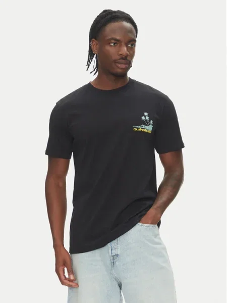 Quiksilver Tricou Palm Lines Ss negru