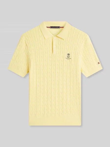 Koszulka polo z detal z logo Tommy Hilfiger żółta
