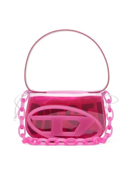 Torebka Diesel skórzana różowa