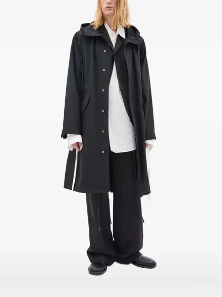 Geacă parka Ann Demeulemeester cu glugă negru
