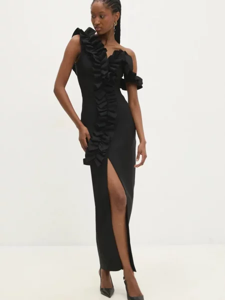 Answear Lab rochie maxi mulata negru