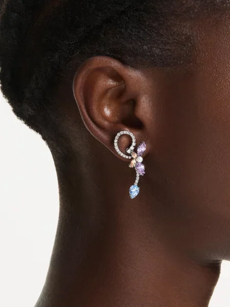 Swarovski uhani kovinski s kristali Swarovski Ariana Grande x Swarovski zelena