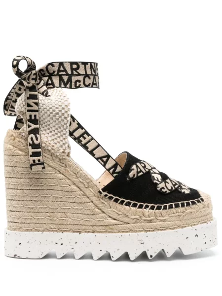 Espadrile Stella Mccartney cu pană din canvas negru