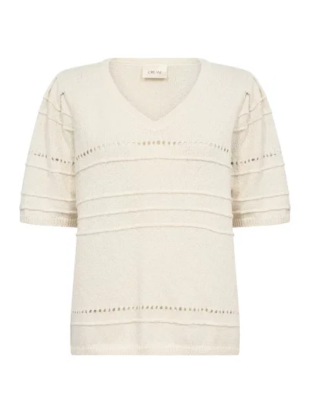 Cream Pulover Poppi natural alb