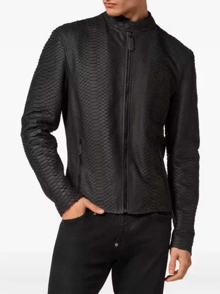 Geanta de piele Philipp Plein negru