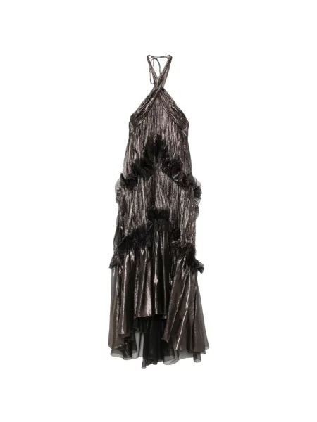 Rochie maxi Maria Lucia Hohan cu volane maro