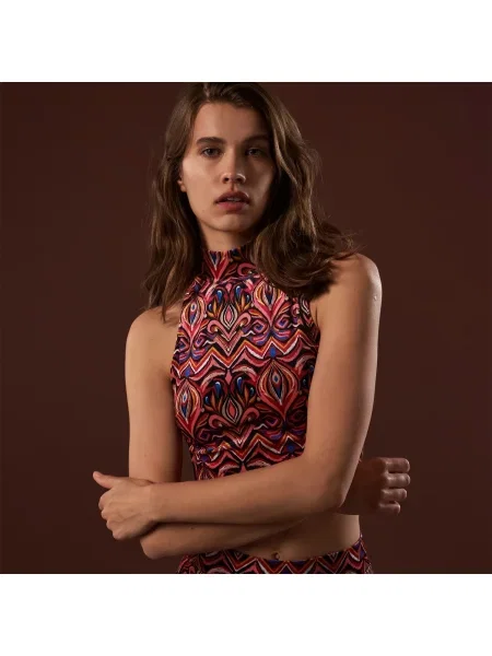 Krátký top Sinsay s abstraktním vzorem