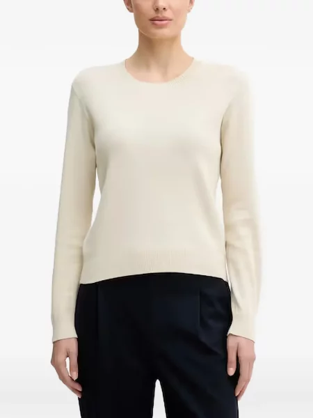 Pulover Benetton cu decolteu rotund galben